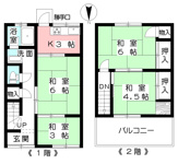 中古テラスハウス 奈良県橿原市古川町 近鉄南大阪線 坊城駅 徒歩11分の画像１