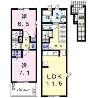間取り&nbsp;メゾネットタイプ。新婚様にすごーく☆オススメ☆