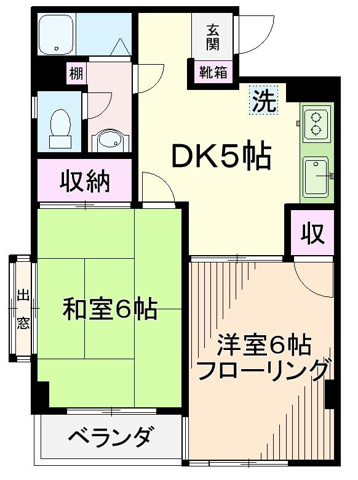 間取り&nbsp;振分けタイプの2DK