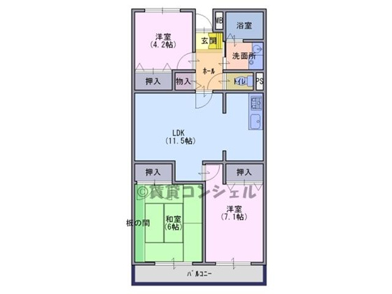 間取り&nbsp;65㎡オーバーの３ＬＤＫ物件は各部屋独立。お子様が多い方にも安心の間取りです。